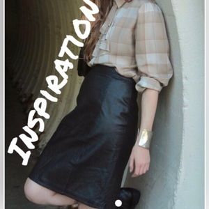 Vintage Leather Pencil Skirt